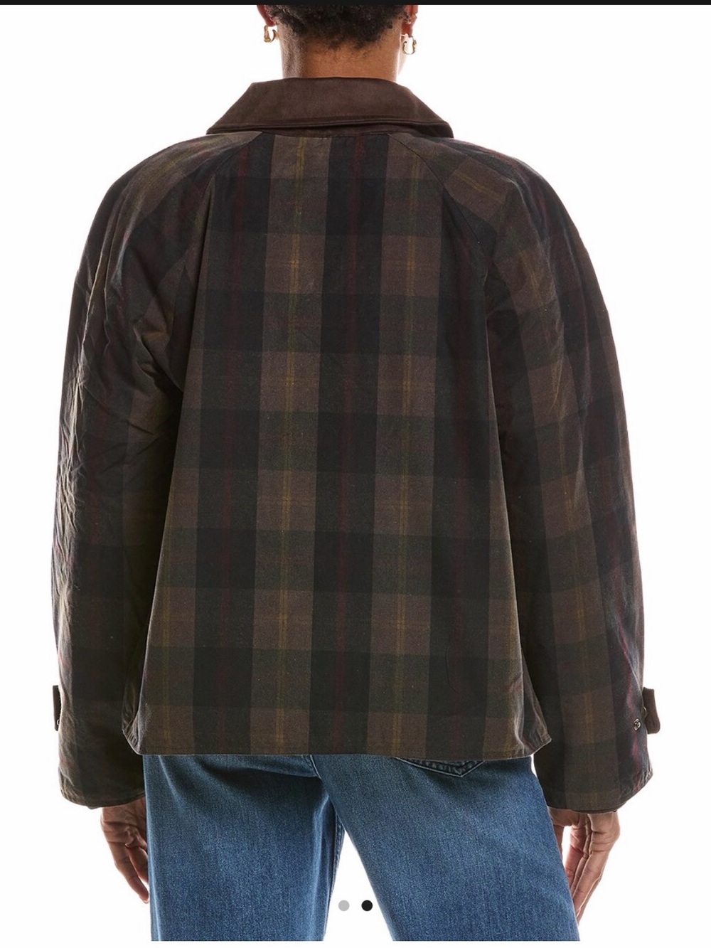 NWT 7 For All Mankind Dark Brown Plaid Utility Jacket - Picture 2 of 3